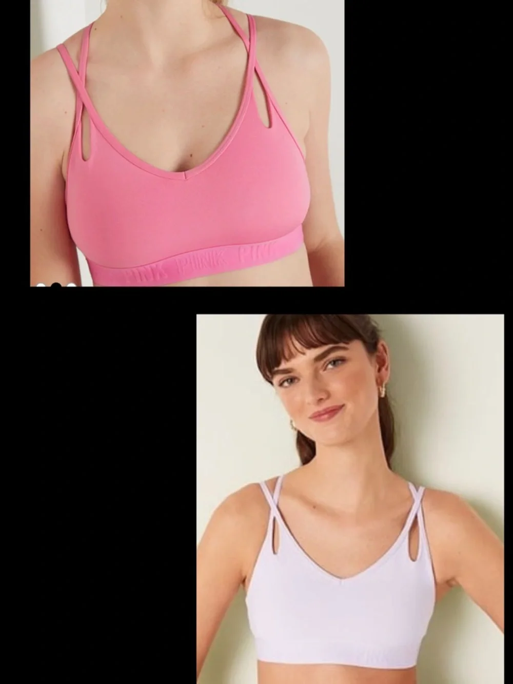 Bundle of 2 Victoria’s Secret PINK | Strappy Back Lightly Lined Bras |Large |NWT